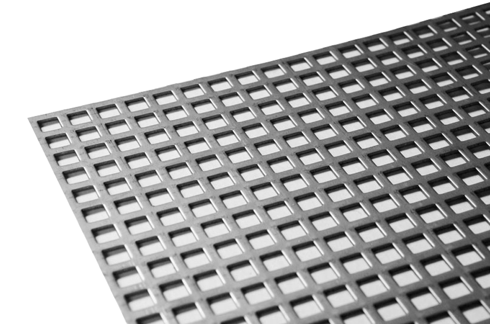 SS 304L 1.4307 Perforated plate square C5/U8 2000x1000x1,5 mm