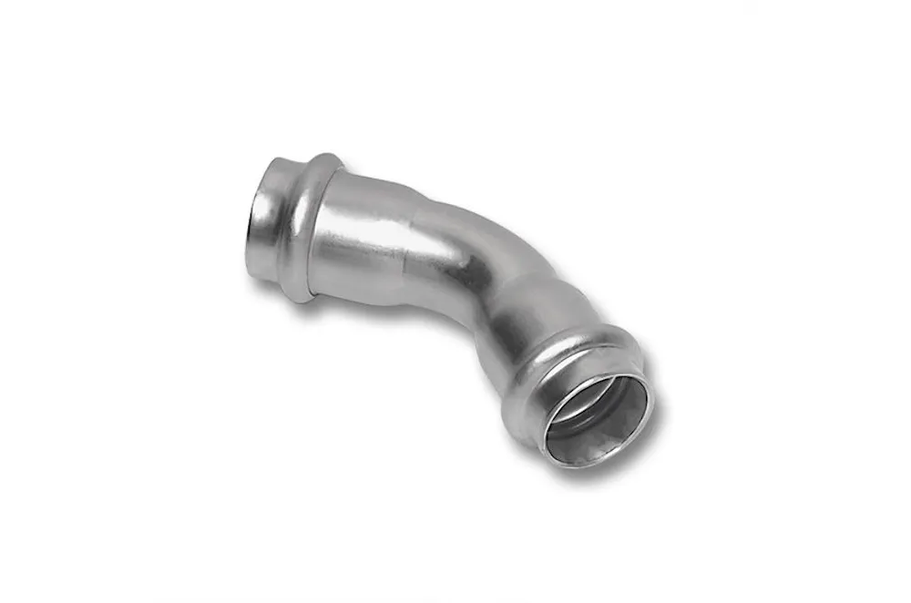 SS 304 1.4301 NiroTherm Press elbow 45 gr F/F EN10352 15 mm