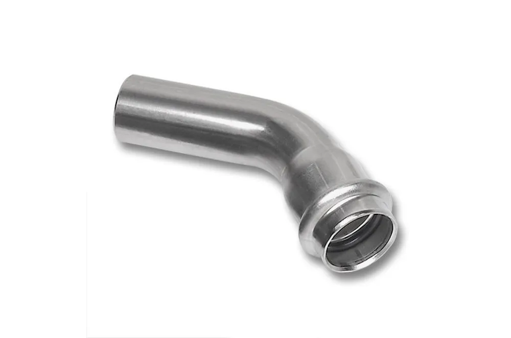 SS 316L 1.4404 NiroSan Press elbow 45 gr M/F EN10352 88,9 mm