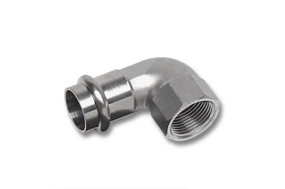 RVS 316L 1.4404 NiroSan Press knie F/bi BSP EN10226 28 mm x 1"