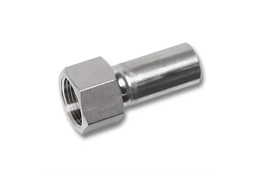 SS 304 1.4301 NiroTherm Press reducing coupling M/in BSP EN10226 18 mm x 1/2"