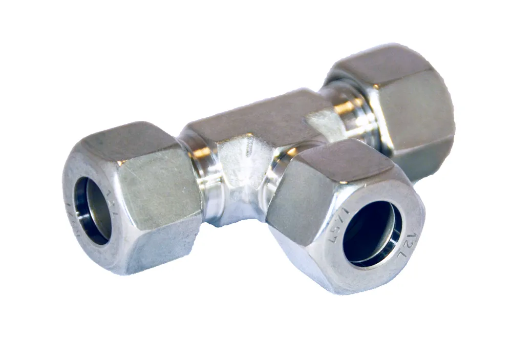 SS 316TI 1.4571 Cutting ring coupling Tee cut/cut L 18 mm
