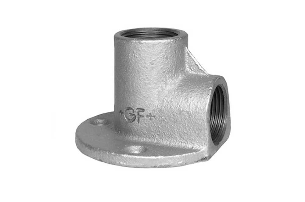 Mall. verzinkt Knie op plaat 90 gr bi/bi (nr 471) BSP 3/4"