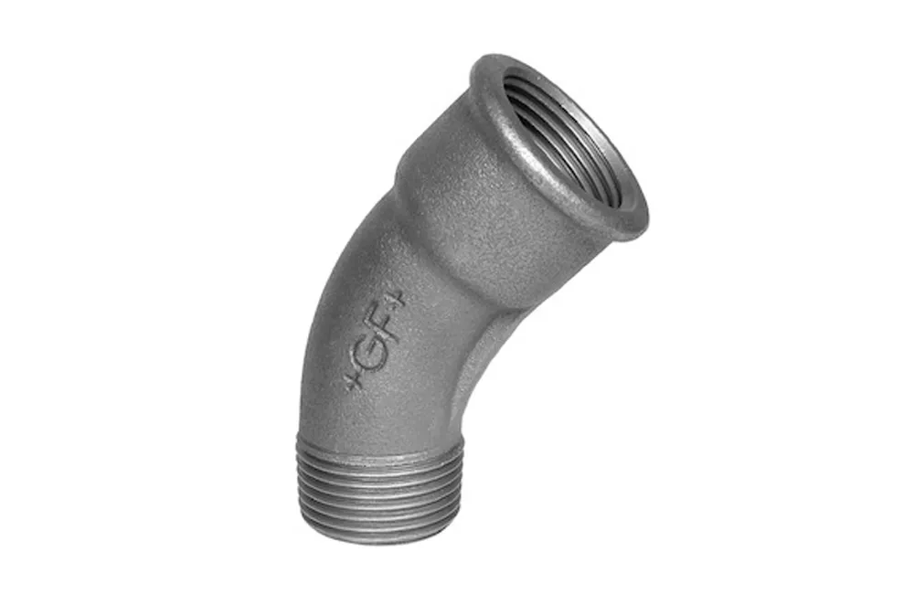 Galvanized mall. Long radius elbow 45 deg in/out (nr 40) BSP 1"