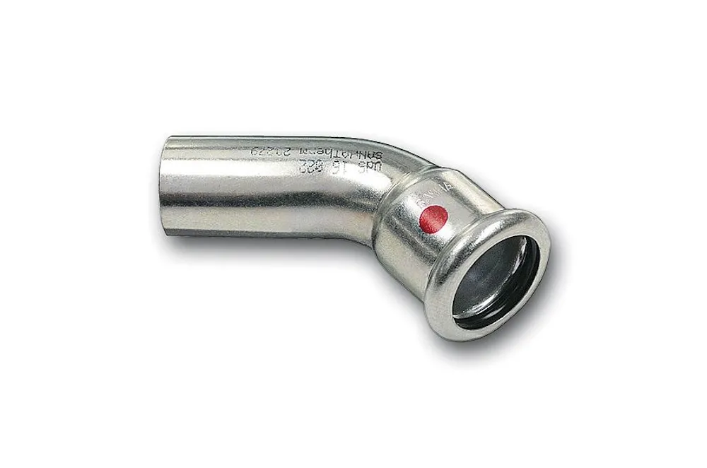 Steel SANHA Therm Press elbow 45 gr M/F galvanized 88,9 mm