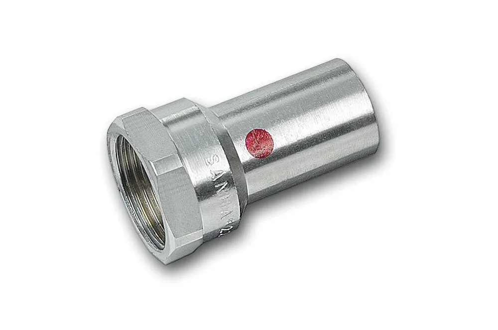 Steel SANHA Therm Press reducing coupling M/in BSP galvanized 18 mm x 1/2"
