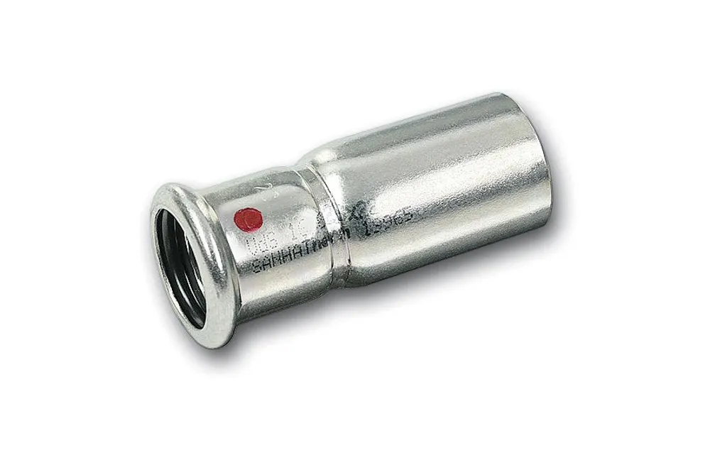 Steel SANHA Therm Press reducing coupling M/F galvanized 42x22 mm